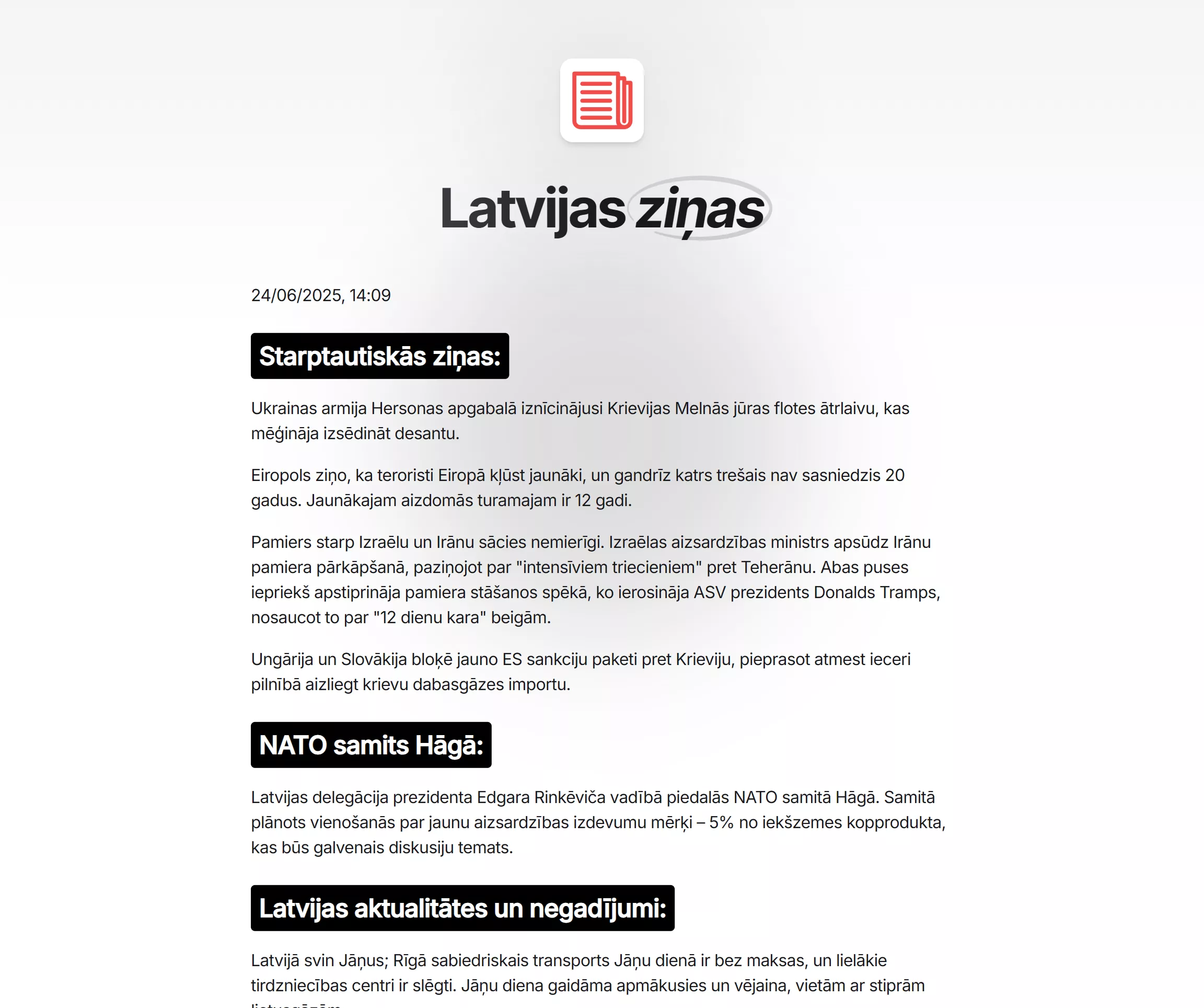 Latvijas ziņas
